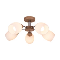 Lampa sufitowa z drewna Parma 5xE27 maks. 60W dąb olejowany/chrom metal/białe szkło 8320574