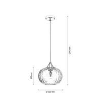 Lampa wisząca Universe 1xE27 Max.60W Chromowany metal/Przezroczyste PCV/Przezroczyste szkło 9721100