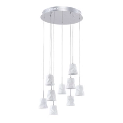 Lampa Wisząca Joelle 9xG4 Max.20W Chromowany Metal/Biała Ceramika 1870902