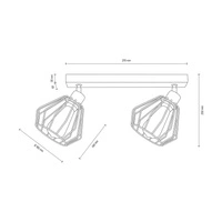 Vento Ceiling Lamp 2xE27 Max.60W Oiled Oak/Black Metal 63804274