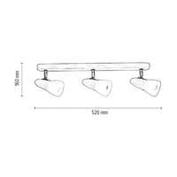Lampa Sufitowa Julietta 3xE14 Max.40W Dąb Bielony/Białe Szkło 2215332