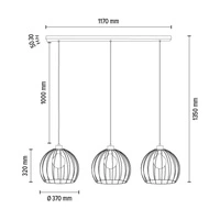 Lampa Wisząca Coop 3xE27 Maks. 60W Czarny Metal/Czarny Kabel PCV 188449304