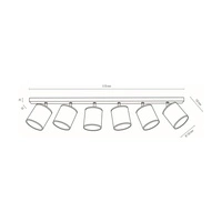 Lampa Sufitowa Nevoa 6xE27 Max.25W Czarny Metal/Chromowany Metal/Czarny Klosz Tkaniny 56795604