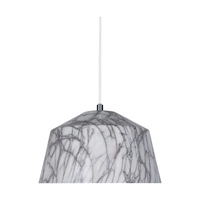 Natura Lampa Wisząca 1xE27 Max.60W Chromowany Metal/Biały Kabel PCV/Szary-Biały Metal 9802128