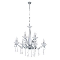 Lampa Wisząca Alessa 12xE14 Max.40W Chrom Metal/Przezroczyste Szkło 9011228