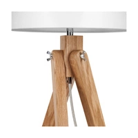 Lampa stołowa Rune 1xE27 Max.40W Dąb olejowany/Przezroczysty kabel PVC/Abażur z białej tkaniny 6311074
