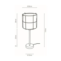 Lampa stołowa Marinero 1xE27 maks. 15W LED czarny metal/czarny kabel PVC/biały lniany klosz 724430104