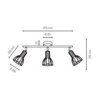 Megan Ceiling Lamp 3xE14 Max.40W Black 2743304