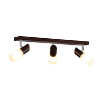 Lampa Sufitowa Birgit 3xE14 Max.40W Drewno Buk Orzech/Szkło Alabastrowe 2222376