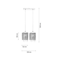 Lampa Wisząca Gracja 2xE27 Max.60W Chrom Metal/Przezroczysty Kabel PVC/Przezroczyste Szkło 8171228