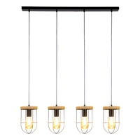 Netuno Lampa Wisząca 4xE27 Max.60W Czarny/Dąb Olejowany 184159404