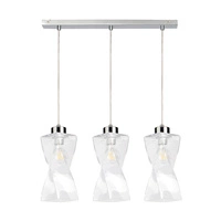 Lampa wisząca Twist 3xE27 Max.25W Metal Chrom/Przezroczysty kabel PVC/Przezroczyste szkło 13620328