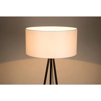 Dove Floor Lamp 1xE27 Max.40W Black Metal/Black PVC Cable/White Fabric Shade 15111004