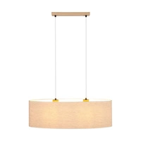 Boho Lampa Wisząca 2xE27 Max.40W Dąb Olejowany/Transparentny PVC/Beżowy 17910274