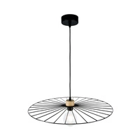Lampa wisząca Antonella 1xE27 Max.60W Dąb olejowany/Czarny metal/Czarny kabel z tkaniny 189419104
