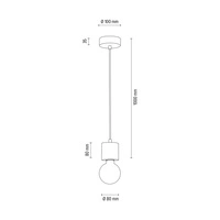 Lampa Wisząca Pino 1xE27 Max.60W Naturalna Sosna/Czarny Metal/Czarny Kabel PCV 7161150