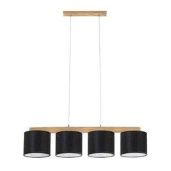 Aprillia Pendant Lamp 4xE27 Max.25W Oiled Oak/Transparent PVC/Black 524610404
