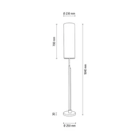 Lampa podłogowa Eleganta w zestawie Zintegrowana dioda LED 1800lm+500lm 3000K 22W Satin Metal/Czarny Kabel z tkaniny/Beżowy lniany klosz 15923127