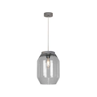 Lampa Wisząca Vaso 1xE27 Max.60W Witraż Szary/Przezroczysty Kabel PCV/Szkło Dymne 169020157