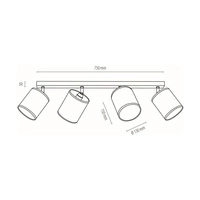 Lampa Sufitowa Espacio 4xE27 Max.25W Dąb Olejowany/Wielobarwna Tapeta 56748474