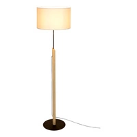 Colette Szara lampa podłogowa 1xE27 maks. 60W barwiona sosna szara/czarny metal/czarny kabel z tkaniny/szary klosz z tkaniny 762217104