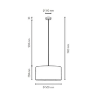 Kairo Pendant Lamp 1xE27 Max.60W Satin Metal/Transparent PVC Cabel/Multicolor Wallpaper Shade 1012724410395