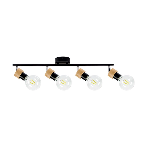 Lampa Sufitowa Marjolaine 4xE27 Max.25W Dąb Olejowany/Czarny Metal 2831404