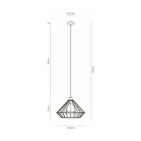 Lampa wisząca Raquelle 1xE27 maks. 60W czarny metal/czarny kabel PVC 187249104