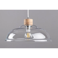 Lampa Wisząca Molde 1xE27 Max.60W Dąb Olejowany/Przezroczysty Kabel PCV/Przezroczyste Szkło 9882074