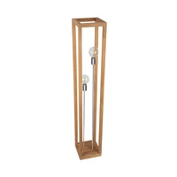 Lampa podłogowa Kago 2xE27 Max.60W Dąb olejowany/Chromowany metal/Czarny kabel z tkaniny 51528274