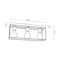 Gretter Concrete Ceiling Lamp 3xE27 Max.60W Gray Concrete/Black Metal 919408336