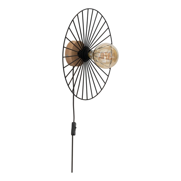 Antonella Wall lamp 1xE27 Max.25W Oiled Oak/Black 289149174