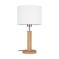 Benita Table Lamp 1xE27 Max. 40W Oiled Oak/Matte Nickel/White 7017400511546