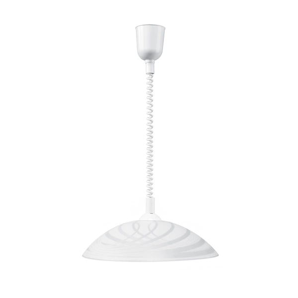 Sydney Pendant Lamp 1xE27 Max.60W White Synthetic Material/White Synthetic Material Cable/White Glass 4233502A