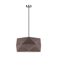 Finja Pendant Lamp 1xE27 Max.60W Chrome Metal/Anthracite Fabric Cable/Brown Fabric Shade 1843128