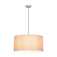 Rima Pendant Lamp 1xE27 Max.60W Chrome Metal/Anthracite Fabric Cable/Gray Fabric Shade 197711128