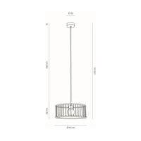 Reve Lampa Wisząca 1xE27 Max.15W LED Dąb Olejowany/Kremowy Sznurek Bawełniany/Kabel z Naturalnej Tkaniny 184517174
