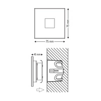 Oprawa schodowa Fortune 1xLED 1,2W | Szklany 3230431
