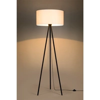 Dove Floor Lamp 1xE27 Max.40W Black Metal/Black PVC Cable/White Fabric Shade 15111004