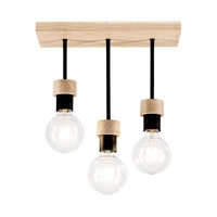 Lampa Sufitowa Chandelle 3xE27 Maks. 40W Dąb Olejowany/Czarny Metal 8424374