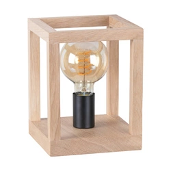 Lampa stołowa Kago 1xE27 Max.60W Dąb olejowany/Czarny metal/Czarny kabel z tkaniny 7154174