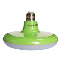 ŻARÓWKA UFO, E27, 15W LED, barwa zimna 6000K, zielona + kabel w oplocie, EKZA1573