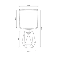 Lampa Stołowa Diamant 1xE27 Max.25W Szary Beton/Czarny Kabel PCV/Klosz z Białej Tkaniny 791942136