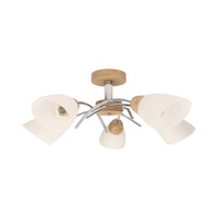 Viletta Wood Lampa Sufitowa 5xE27 Max.60W Dąb Olejowany/Chrom/Biały 8141574