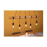 Trabo Long Pendant Lamp 5xE27 Max.60W Stained Pine/Black 69304504