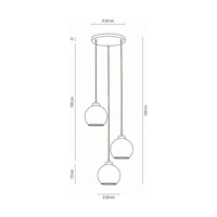 Laguna Wood Lampa Wisząca 3xE27 Max.60W Dąb Olejowany/Transparentny PVC/Transparentny 18710374R
