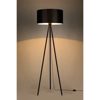 Lampa podłogowa Dove 1xE27 maks. 40W Czarny metal/czarny kabel PCV/czarny klosz z tkaniny 15113004