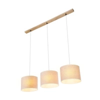 Boho Lampa Wisząca 3xE27 Max.40W Dąb Olejowany/Transparentny PVC/Beżowy 16910374
