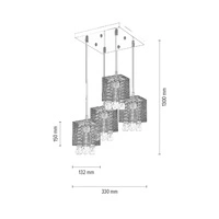 Lampa Wisząca Gracja 4xE27 Max.60W Chrom Metal/Przezroczysty Kabel PCV/Przezroczyste Szkło 8171428
