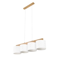 Lampa Wisząca Punto 4xE27 Max.25W Dąb Olejowany/Przezroczysty Kabel PCV/Tapeta Wielokolorowa 524910404